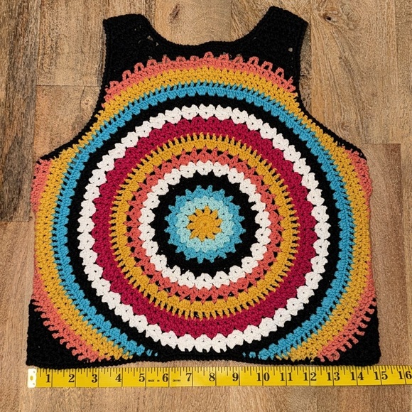 Altar’d State Crocheted Retro Boho Tank Top • Size M - Picture 7 of 8